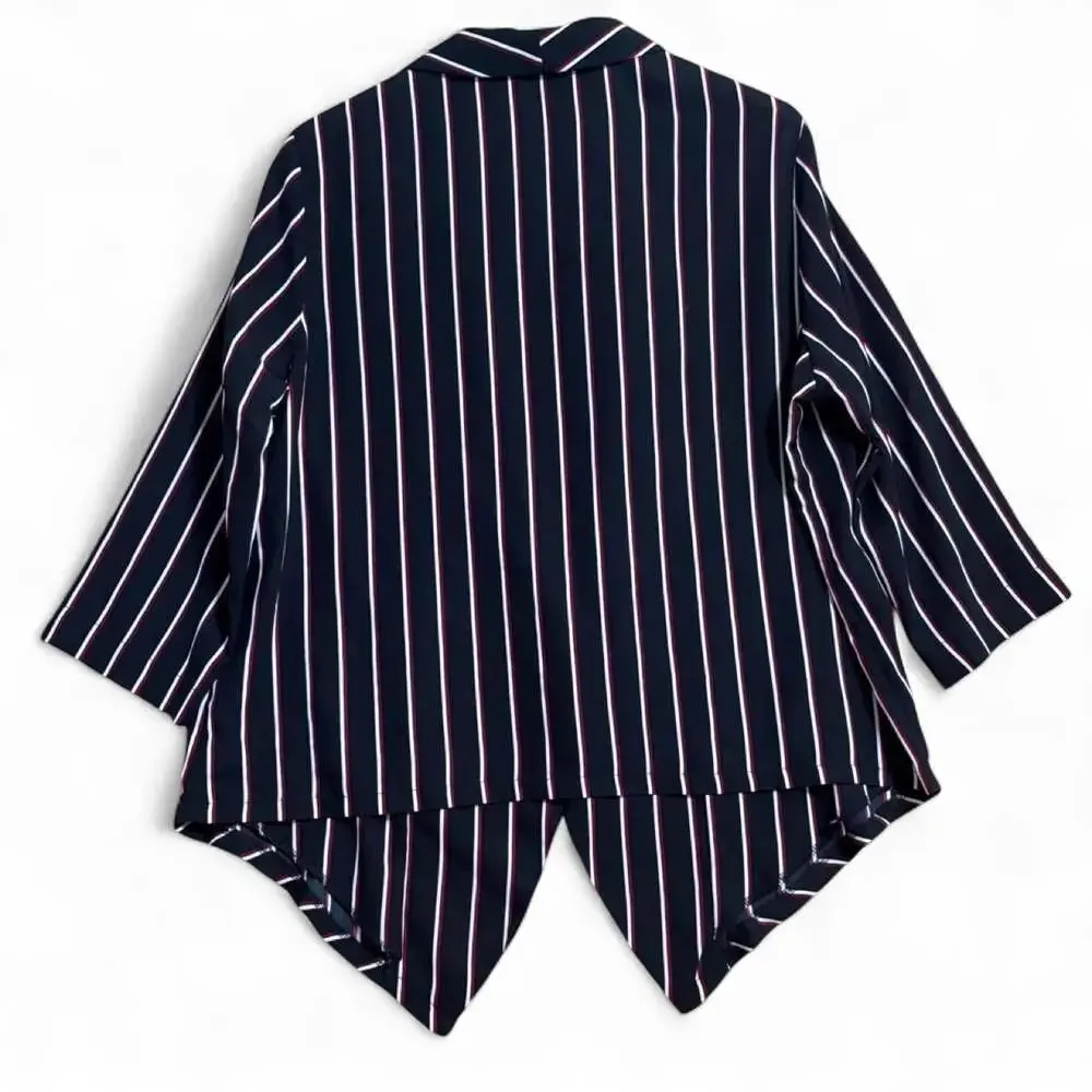 Emelia Striped Open Front Blazer Jacket XL